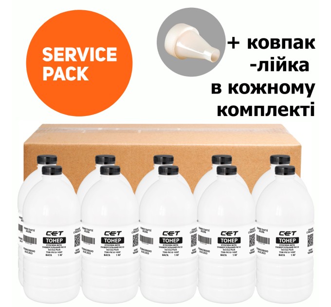 Тонер Kyocera Mita універсальний PK10 Service Pack, флакон 10x1 кг CET (TSM-PK10-10SP)
