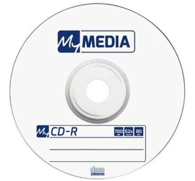 Диск CD-R, 700MB, 52X, MATT Silver, Wrap, 50 шт, без шпинделя MyMedia (69201)