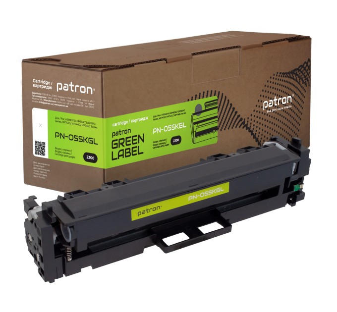 Картридж сумісний Canon 055 чорний Green Label Patron (PN-055KGL)