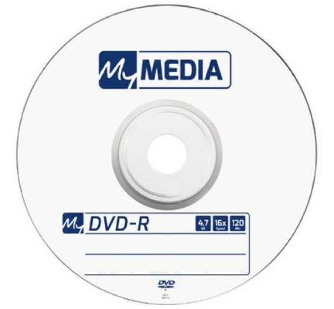 Диск DVD-R, 4.7GB, 16х, 50 шт, MATT SILVER Wrap, без шпинделя MyMedia (69200)