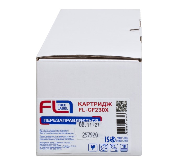 Тонер-картридж сумісний HP 30X (CF230X) Free Label (FL-CF230X)