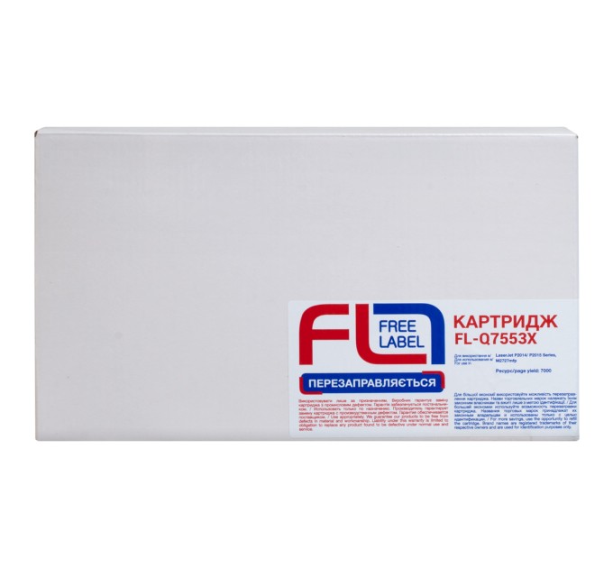 Картридж сумісний HP 53X (Q7553X) Free Label (FL-Q7553X)