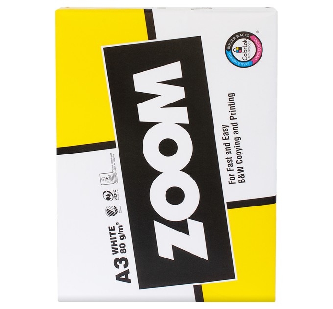 Папір офісний A3, 80г/м, 500 арк, Клас С, Zoom Storaenso (ZOOM-A3-500)