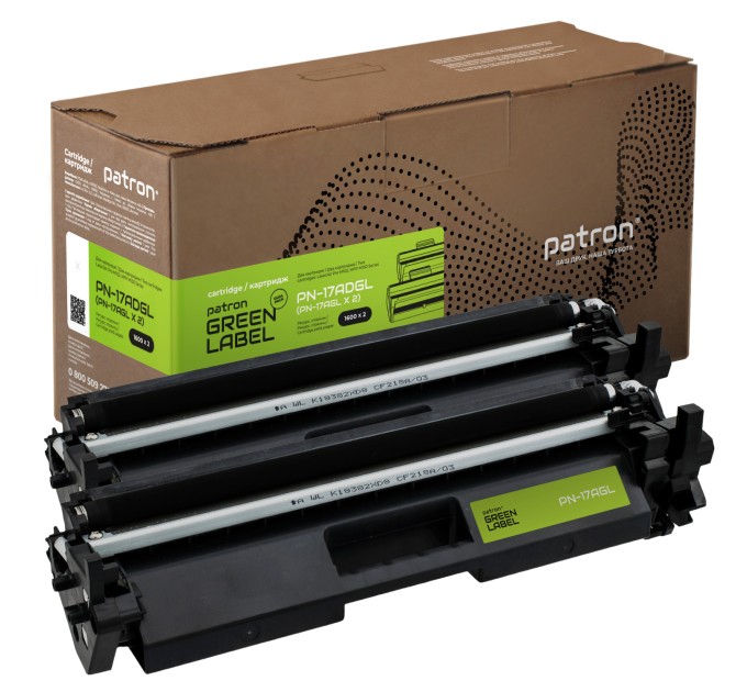 Тонер-картридж сумісний HP 17A (CF217A) подвійна упаковка Green Label Patron (PN-17ADGL)