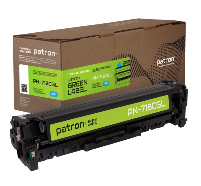 Картридж сумісний Canon 718 блакитний Green Label Patron (PN-718CGL)