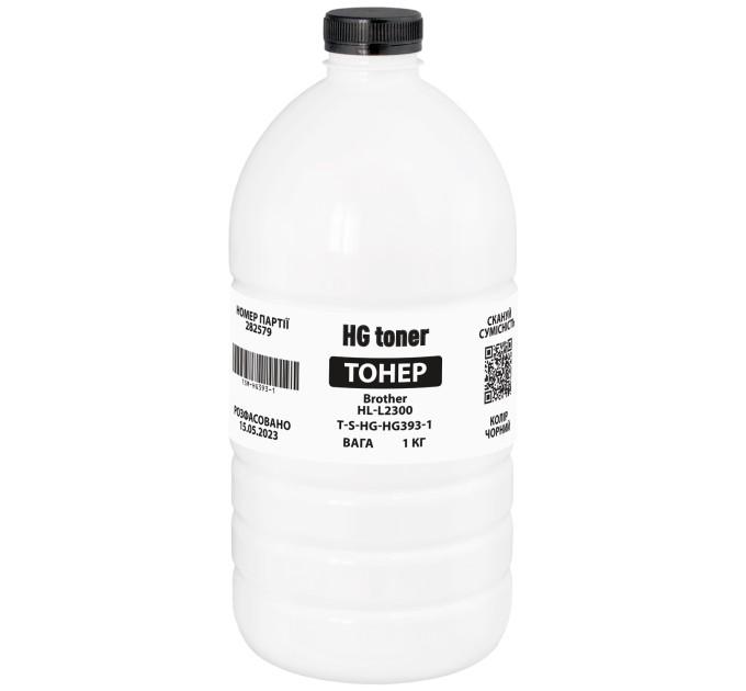 Тонер Brother HL-L2300 флакон, 1 кг HG toner (TSM-HG393-1)