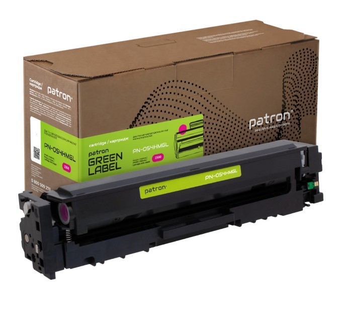 Картридж сумісний Canon 054H Green Label, пурпуровий Patron (PN-054HMGL)