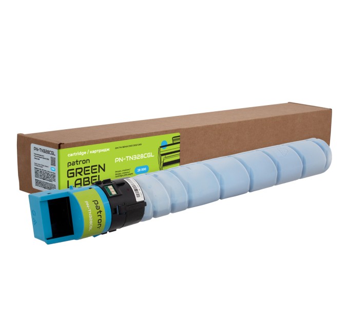 Тонер-картридж сумісний Konica Minolta TN-328 Green Label, блакитний Patron (PN-TN328CGL)