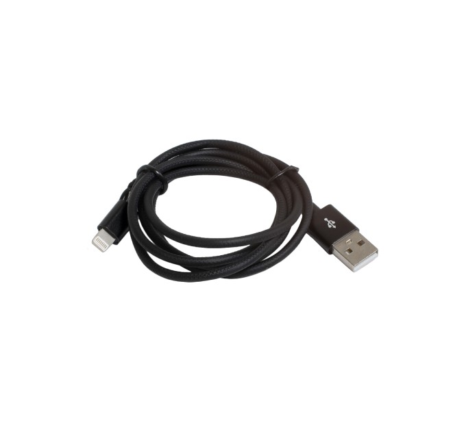 Кабель USB - Lightning 2,4А, 1 м чорний Patron (PN-LIGHT-1M-B)