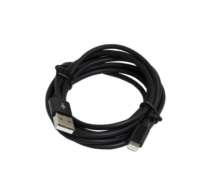 Кабель USB - Lightning 2,4  2 м чорний Patron (PN-LIGHT-2M-B)