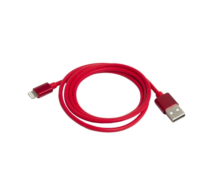 Кабель USB - Lightning 2,4А, 1 м червоний Patron (PN-LIGHT-1M-R)