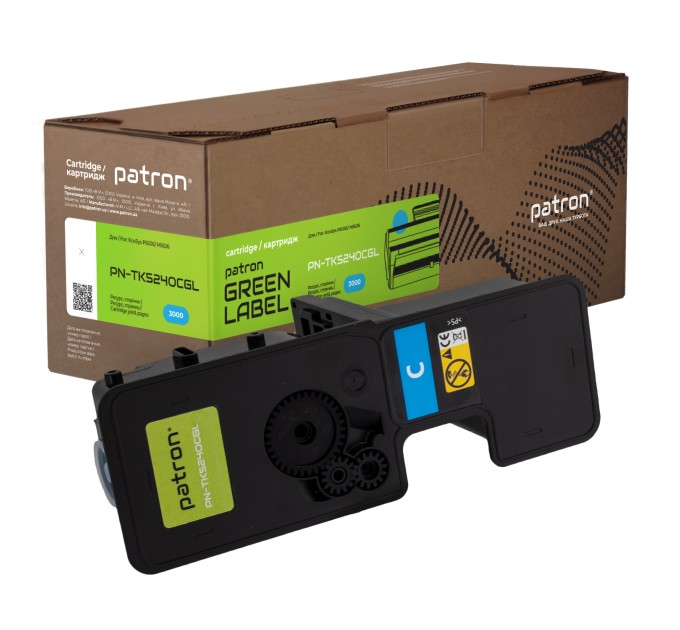 Тонер-картридж сумісний Kyocera Mita TK-5240C блакитний Green Label Patron (PN-TK5240CGL)