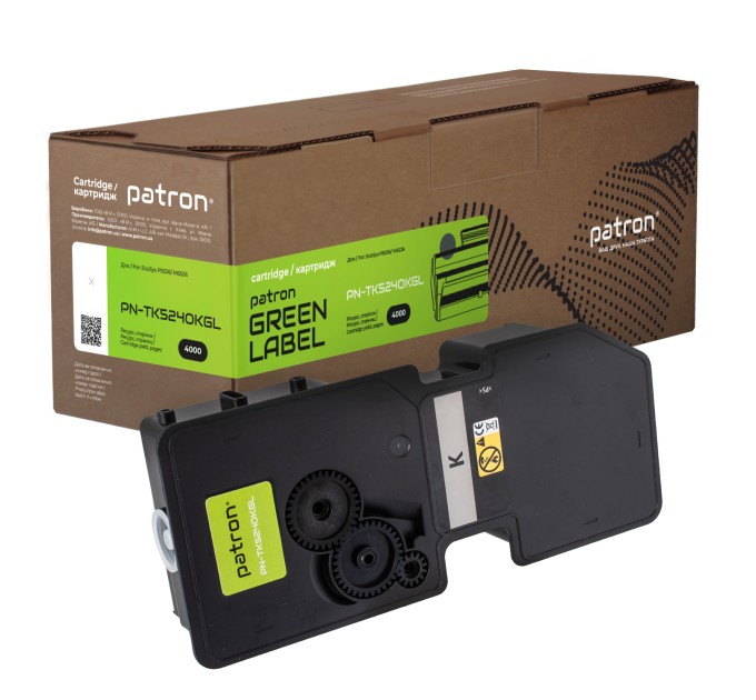 Тонер-картридж сумісний Kyocera Mita TK-5240K чорний Green Label Patron (PN-TK5240KGL)