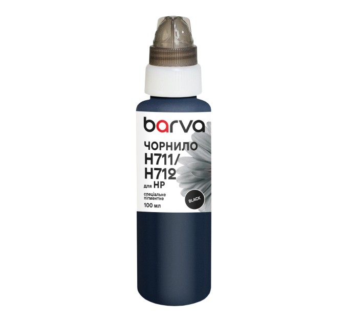 Чорнило для HP 711/712 BK спеціальне 100 мл, пігментне, чорне Barva (H711-853)