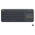 Клавіатура бездротова K400 Plus Touch, UA, чорна Logitech (920-007145)