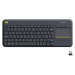 Клавіатура бездротова K400 Plus Touch, UA, чорна Logitech (920-007145)