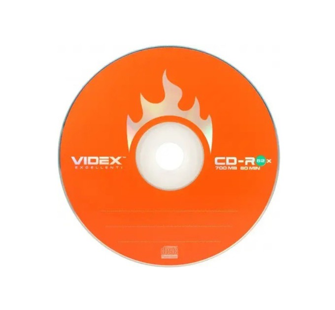 Диск CD-R 700 Mb, 52х, ціна за 1 шт. Videx (CD-R-VIDEX-50)