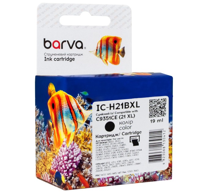 Картридж струменевий HP 21XL (C9351AE/C9351CE) 475 арк, чорний Barva (IC-H21BXL)
