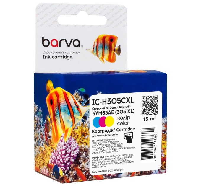 Картридж струменевий HP 305XL (3YM60AE/3YM63AE) 200 арк, триколірний Barva (IC-H305CXL)