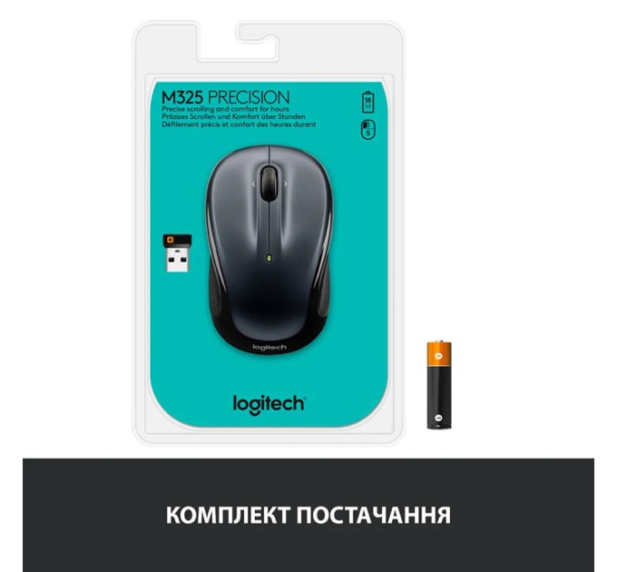 Миша бездротова M325s, темно-срібляста Logitech (910-006812)