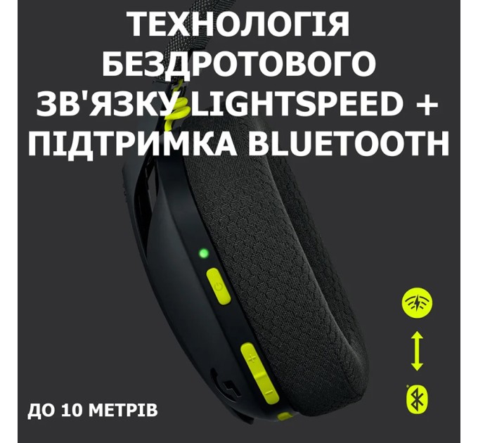 Гарнітура бездротова ігрова G435 Lightspeed, чорна Logitech (981-001050)