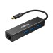 Адаптер 4-в-1 USB-C к RJ45 чорний Choetech (HUB-U02-BK)