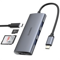 Хаб 7-в-1 мультипорт сірий Choetech (HUB-M19-GY)