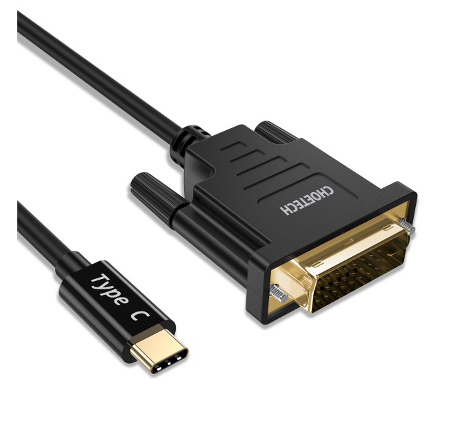 Кабель Type-C - DVI, 1,8 м чорний Choetech (XCD-0018-BK)