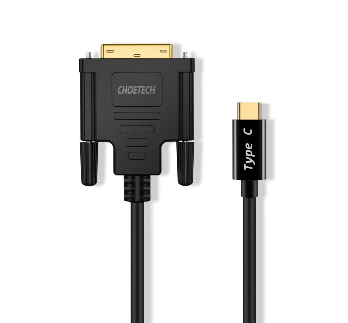 Кабель Type-C - DVI, 1,8 м чорний Choetech (XCD-0018-BK)