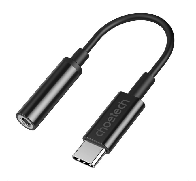 Адаптер Type-C - Jack 3,5 мм чорний Choetech (AUX003-BK)