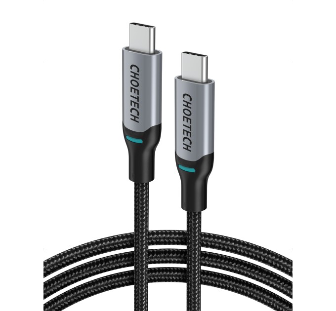 Кабель Type-C - Type-C, PD 100W, 1,8 м сірий Choetech (XCC-1002)