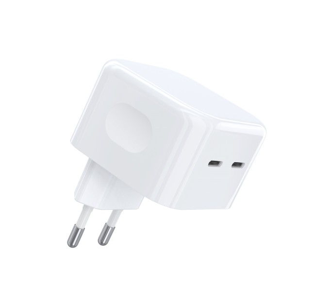 Пристрій зарядний мережевий 2хType-C PD35W білий Choetech (Q5008-EU-WH)