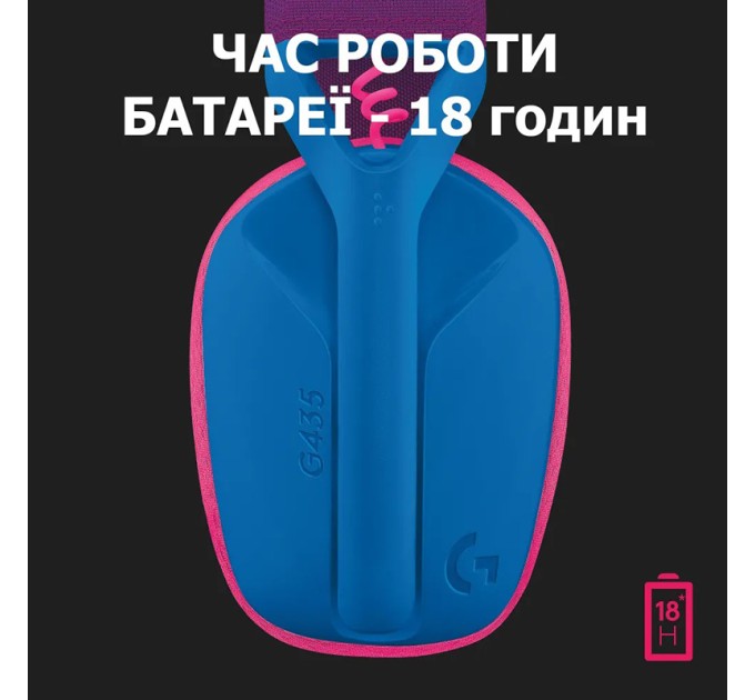 Гарнітура бездротова ігрова G435 Lightspeed, синя Logitech (981-001062)