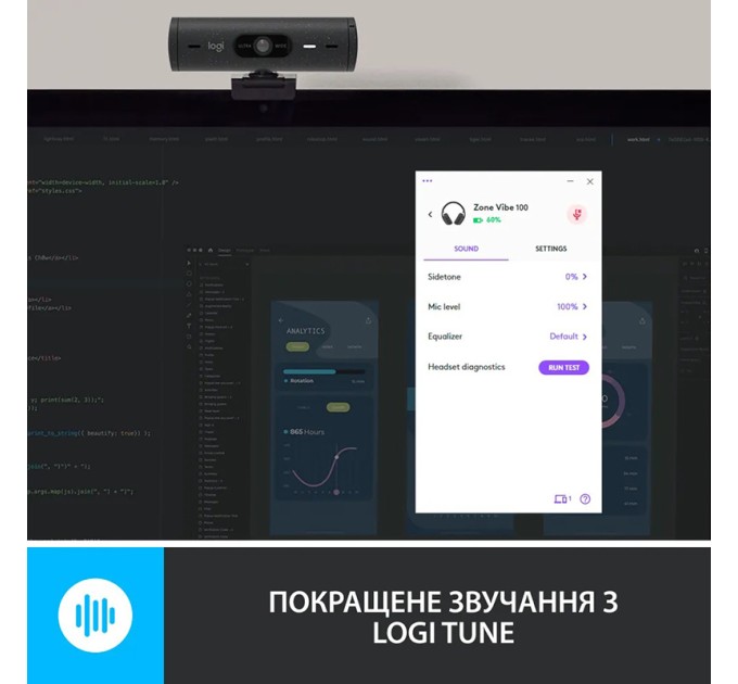 Гарнітура бездротова Zone Vibe 100, графітова Logitech (981-001213)