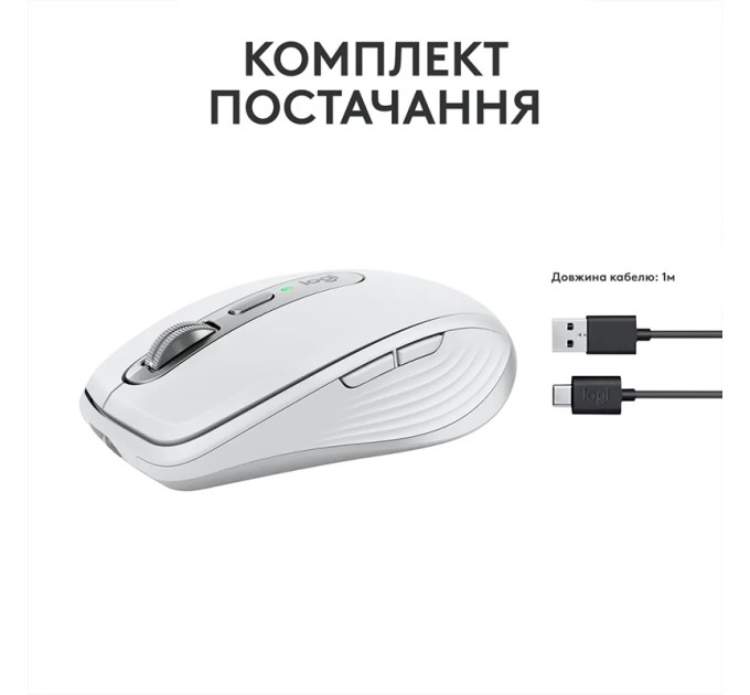 Миша бездротова MX Anywhere 3S, світло-сіра Logitech (910-006930)