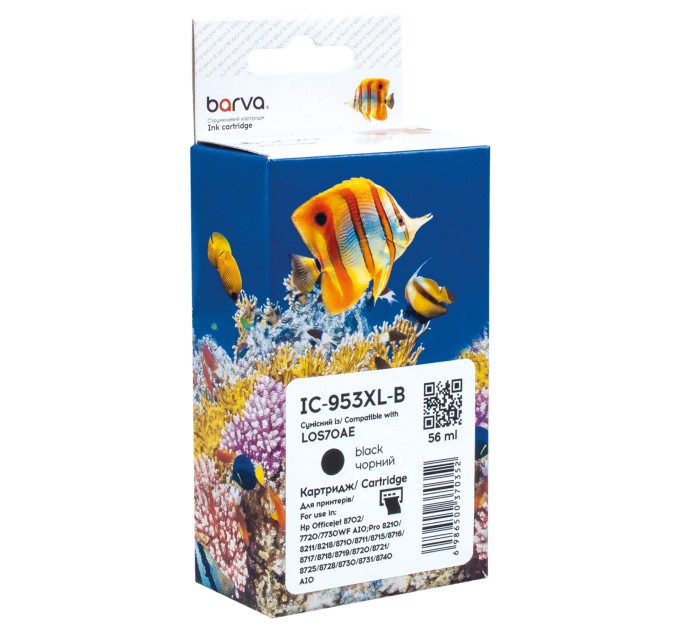 Картридж сумісний HP 953XL (L0S58AE/L0S70AE) 2000 арк, чорний Barva (IC-953XL-B)