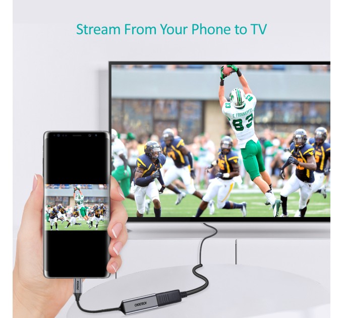 Адаптер Type-C к HDMI коаксіальний, чорний Choetech (HUB-H10-V1)