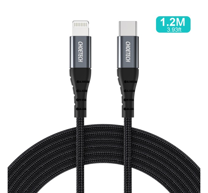 Кабель Type-C - Lightning 1,2 м чорний Choetech (IP0039-BK)