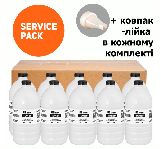 Тонер Brother HL-L2240 Service Pack, флакон 10x1 кг HG toner (TSM-HG390-10SP)