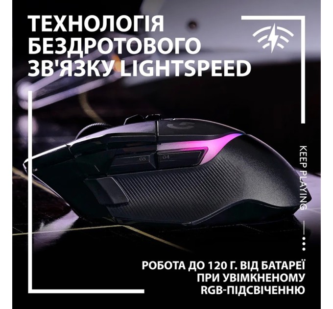 Миша бездротова G502 X Plus, чорна Logitech (910-006162)