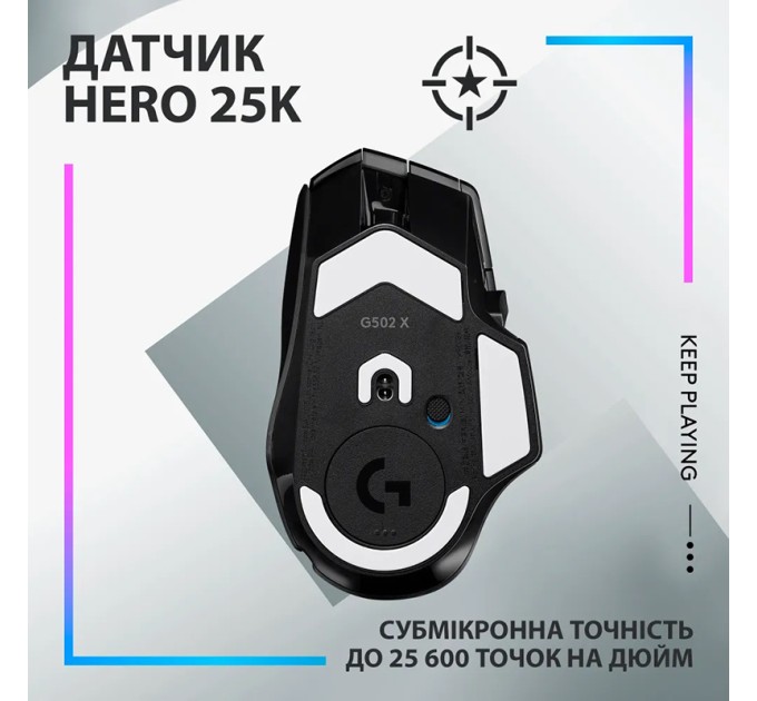 Миша бездротова G502 X Plus, чорна Logitech (910-006162)
