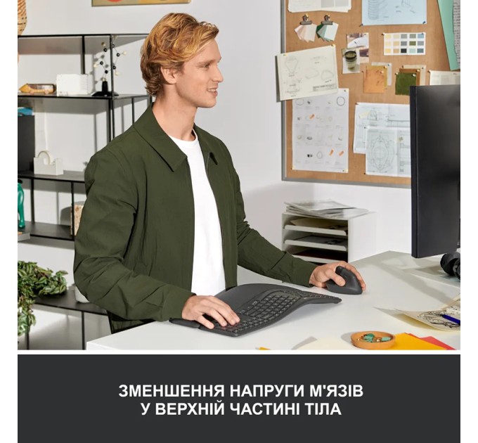 Миша бездротова WL/BT Lift для шульги Vertical Ergonomic, графітова Logitech (910-006474)