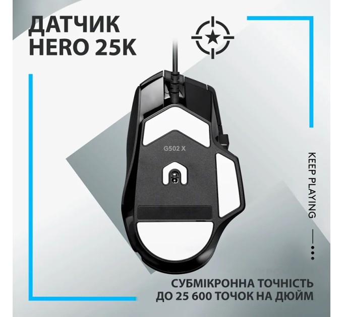 Миша USB G502 X, чорна Logitech (910-006138)