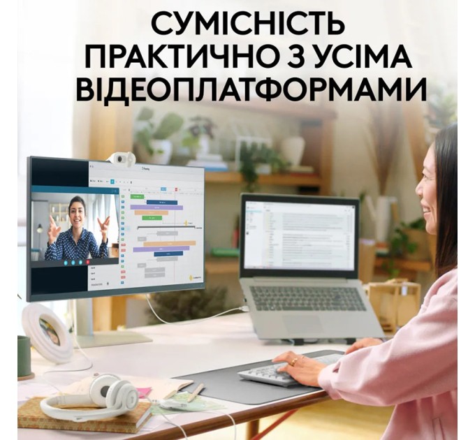 Веб-камера Brio 100, біла Logitech (960-001617)