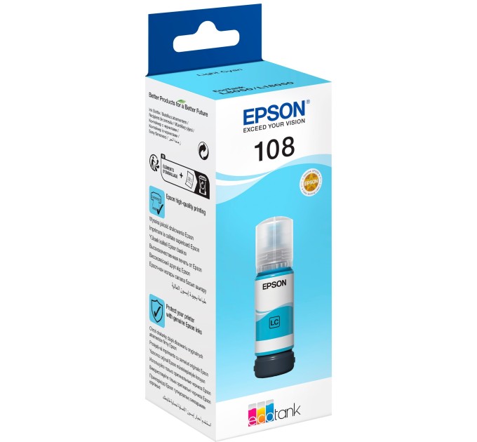 Чорнило 108 світло-блакитні, 70 мл Epson (C13T09C54A)