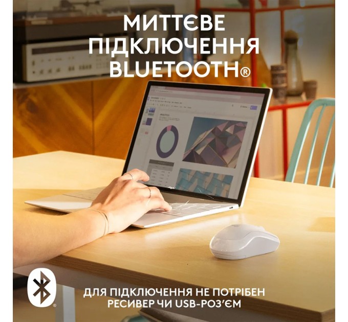 Миша бездротова M240 Silent, біла Logitech (910-007120)