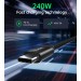 Кабель Type-C - Type-C, PD3.1 240W, нейлон 2 м чорний Choetech (XCC-1036-BK)