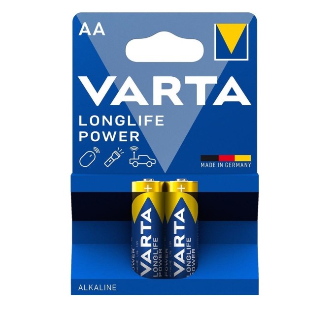 Батарейка AA лужна, Longlife Power, блістер, 2 шт. Varta (04906121412)
