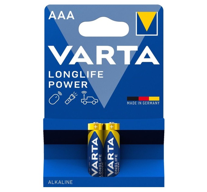 Батарейка AAA лужна, Longlife Power, блістер, 2 шт. Varta (04903121412)