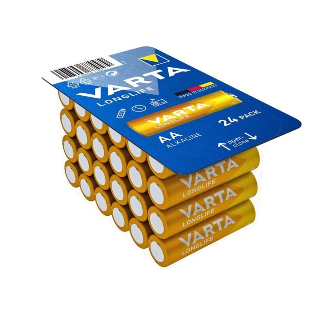 Батарейка AA лужна, Longlife, блістер, 24 шт. Varta (04106301124)